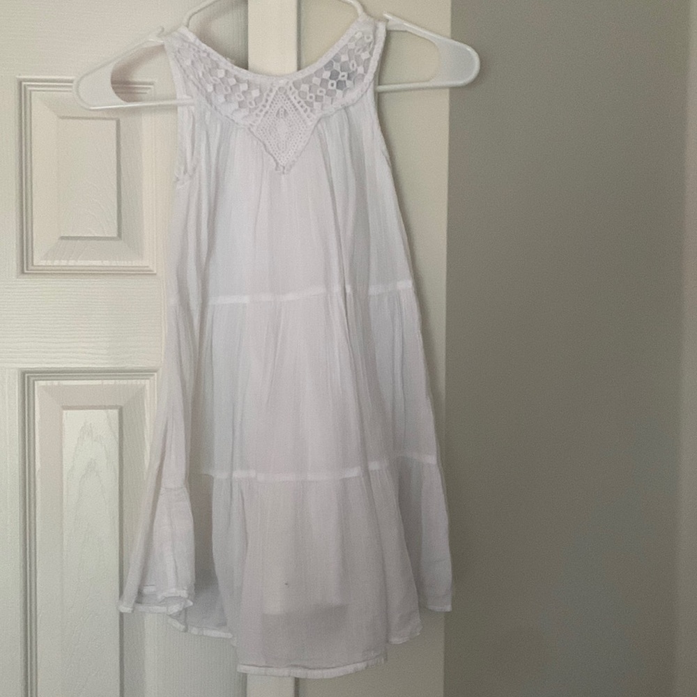 Cotton dress with crochet top